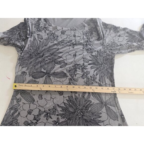 Bryn Walker Midi Dress Womens Size S Gray Floral Casual Fall - Picture 9 of 13